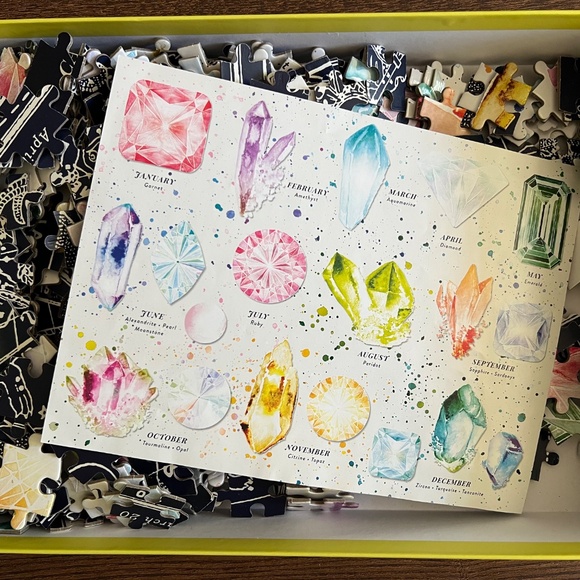 Galison Birthstones and the Zodiac 500 Piece 2 in 1 Double Sided Puzzle - Picture 3 of 3